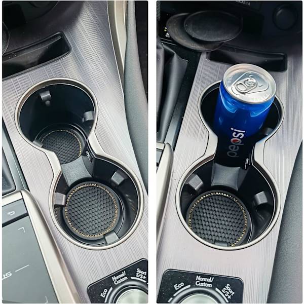2 kpl yleiskäyttöinen automaattinen liukumaton kuppitelineen sisäosa, auton kuppitelineen alusta, bling-kristallitimantti auton sisätilatarvikkeet, musta - Blackgrey