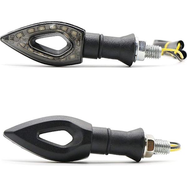 11*3cm 4st Universal Motorcykel Blinkers LED Retro Transformerande Blinkers Pil 12v Transformerande Indikatorljus Universal