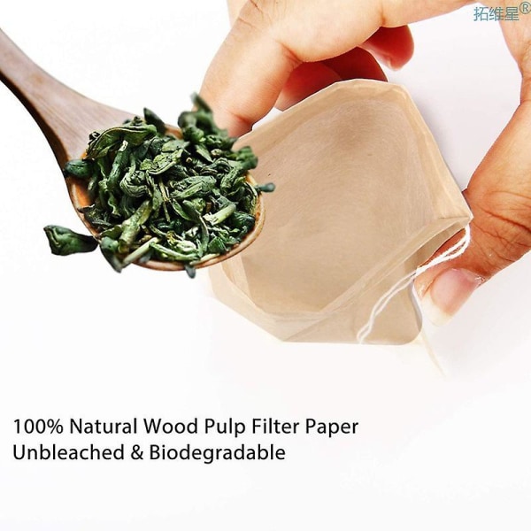 100 bryggede tefilterposer Natural Wood Pulp Filterposer
