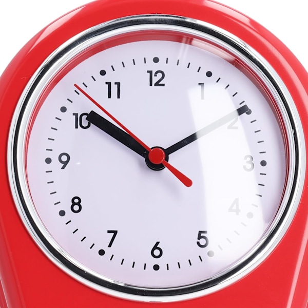 Væg ur køkken timer, 60 minutters visuel nedtællingstimer, lydløs drift, nem at læse, retro køkken vægur, visuel timer, hjemmekøkken T Red