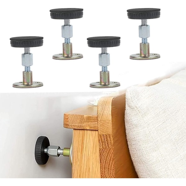 4 ställbara gängade sängramar Anti-shake verktyg Teleskopfäste, sänggavel plugg set Anti-shake fixer Anti-vibration fixeringar för hem möbler