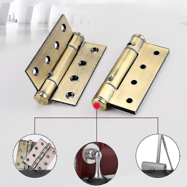 Spring Hinge Invisible Door Self-closing Buffer Damping Hinge Automatic Door Closer Hidden Door 4 Inch Green Bronze