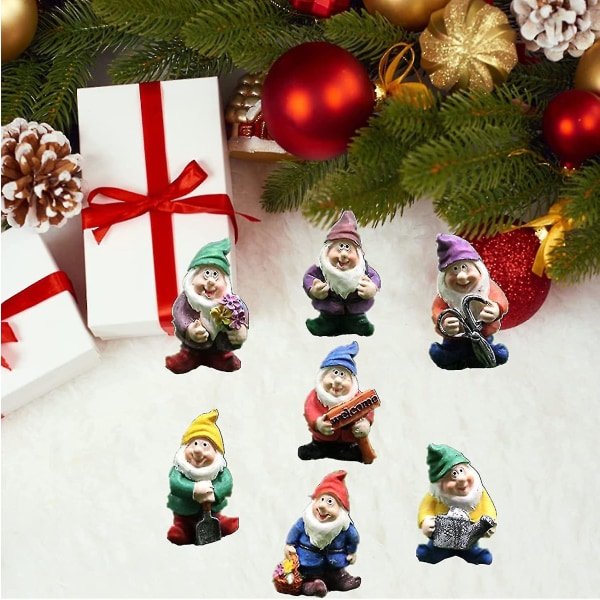 Fairy Garden Accessories Outdoor,garden Gnomes Decorations-mini Gnomes Garden Set/seven Dwarfs Statue