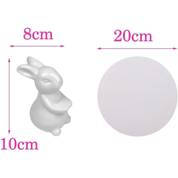 Bunny Rabbit Keramisk Plate, Retter for Dessert Matserveringsbrett, Søt Kakeholder, Bordservice Håndverk Gave til Kjøkkenutstyr Elskere, Bryllup, Mor