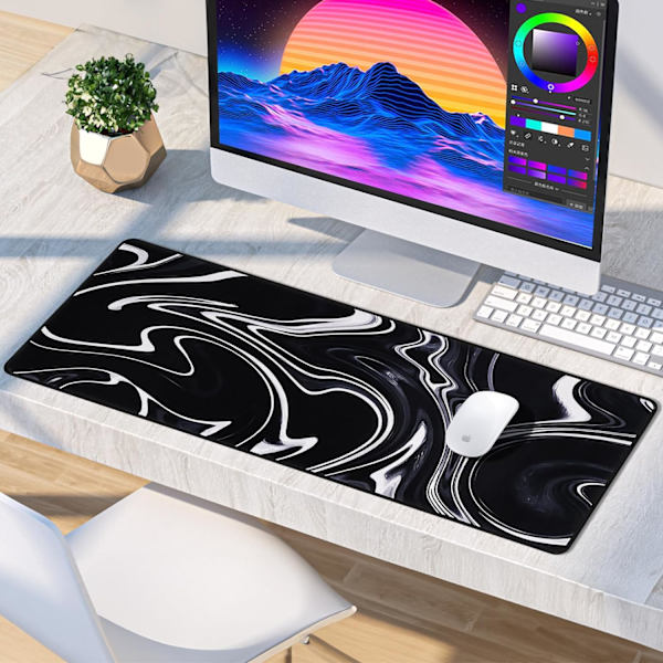 Musematte Gaming Stor Skrivebordsmatte (31,5 x 11,8 x 0,12 tommer) Vaskbar Musematte Bærbar PC-Skrivebordsmatte, Japansk Musematte med Sklisikker Gummibase, Utvid mouse pad Y16 XL