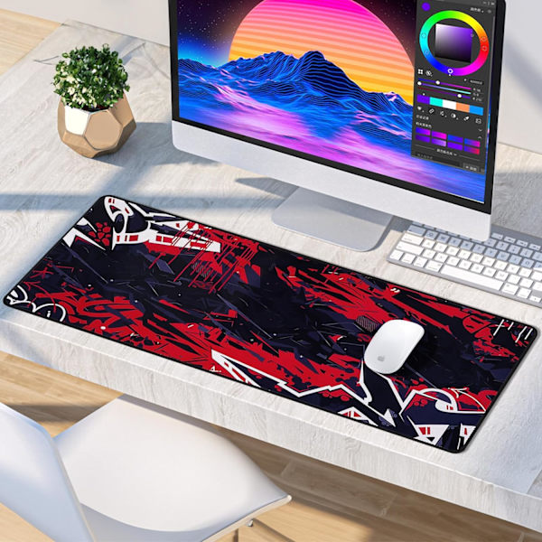Musematte Gaming Stor Skrivebordsmatte (31,5 x 11,8 x 0,12 tommer) Vaskbar Musematte Bærbar PC-Skrivebordsmatte, Japansk Musematte med Sklisikker Gummibase, Utvid mouse pad Y12 XL