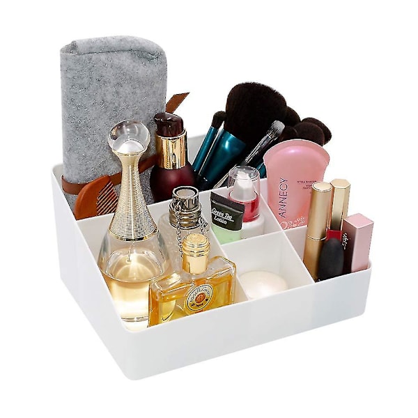 Hjemmearrangør Sengearrangør Makeup Opbevaringshylde Og Displayboks - 6 Rum (hvid)