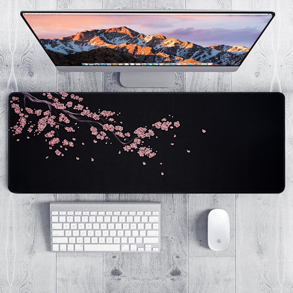 Musematte Gaming Stor Skrivebordsmatte (31,5 x 11,8 x 0,12 tommer) Vaskbar Stor Musematte, Japansk Musematte med Antiskli Gummibase, Utvidet Mo MousPad Y8 XL