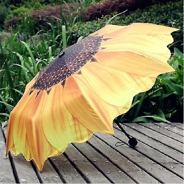 Auringonkukan kokoontaittuva päivänvarjo/sade/auringonvarjo UV-suoja
