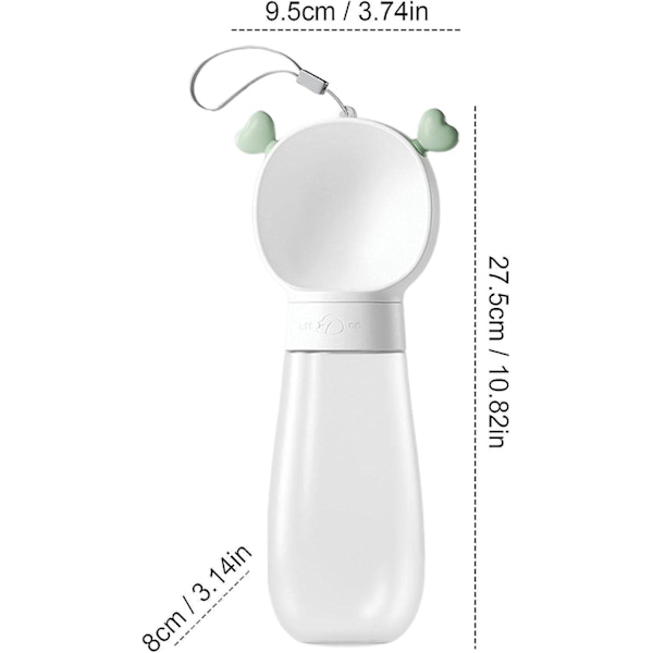 500ml Pet Vattenflaska Hund Vattenflaska Vatten Dispenser Katt Hund Bärbar Vattenflaska För Hund Katt Utomhus Promenader Vandring Resor (vit 01)