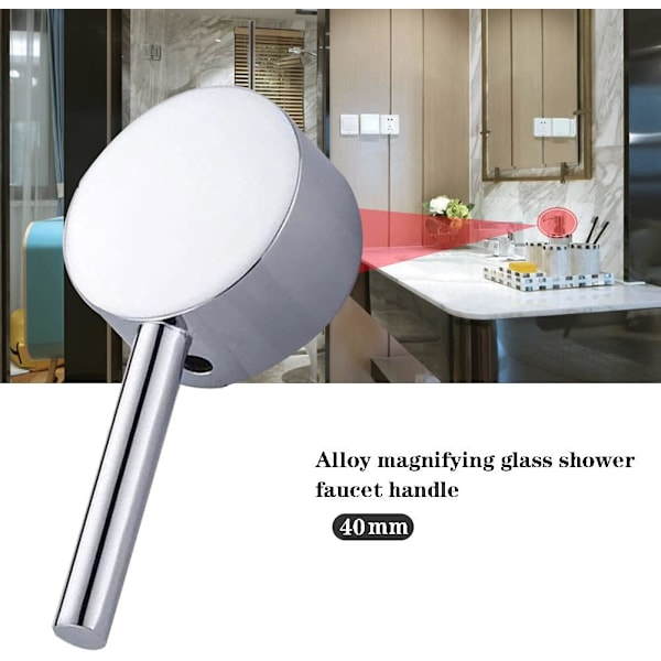 Zink Legering Ventilgreb Udskiftningshoved - Håndtag til Vandhane - Vandhanegreb til Badeværelse, Køkken, Håndvask (40mm, Tyndt Håndtag) Thin Handle 40mm