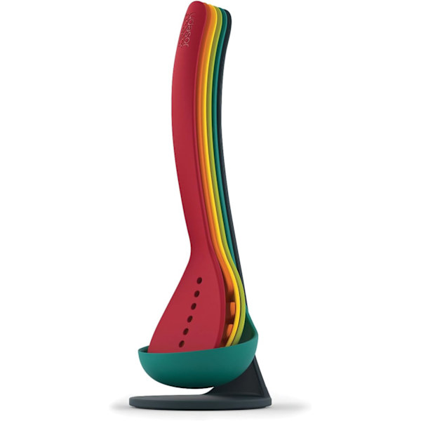 Nest 5-delars bestickset med magnetisk förvaringsställ, kompakt köksorganisation, diskmaskinsäker - Flerfärgad Multicolour Plastic