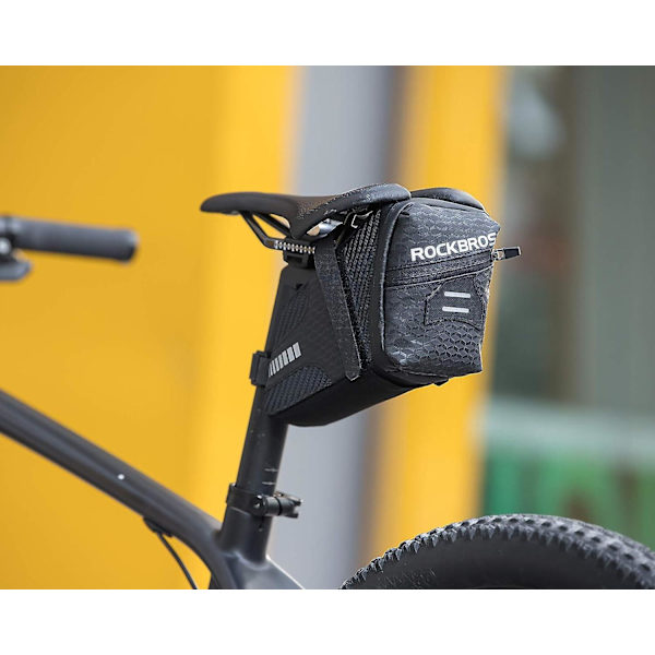 Cykel Sadeltaske Mtb Cykling Reflekterende Bagsadeltaske Universal Nem Installation 1l Sort