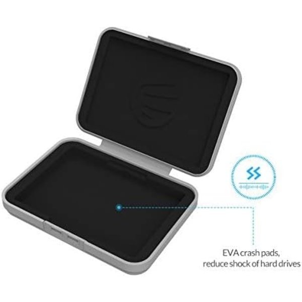 3,5 tuuman kiintolevyn suojakotelo, suojakotelo/säilytyskotelo Western Digital WD Seagate Toshiba Samsungille, pinottava ja lajiteltava muistio (5 Grey PHX series for 3.5 inch HDD