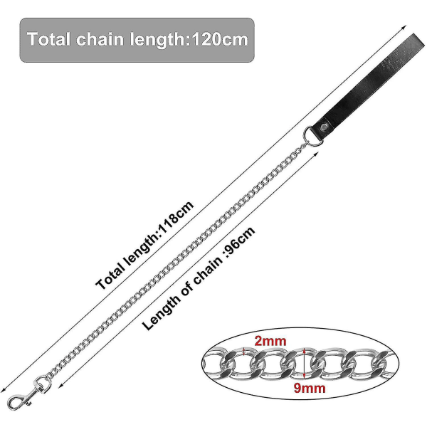 Koiran ketjuhihna, metallikoiran ketju, puresuojattu, ketju koiralle, 118 cm ketjukoiralle