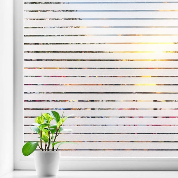 Himmeäraitakuvioinen ikkunakalvo, itseliimautuva vinyyli, yksityisyyskalvo lasi-ikkunoille, kylpyhuoneeseen, kotiin ja toimiston oveen (30 cm x 5 m) 30*500