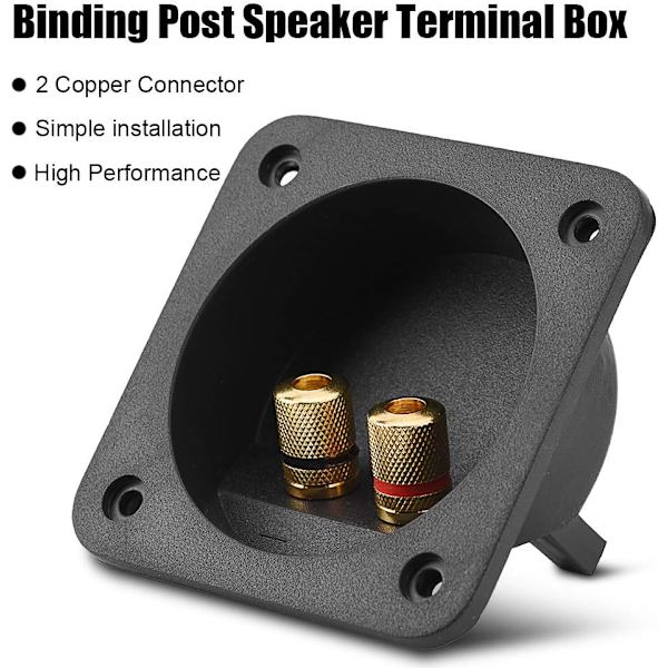 Queen.Y Højttaler Terminalboks Skal DIY Hjem Bil Stereo 2-Vejs 2 Kobber Binding Post Ledning Kabel Stik Akustiske Komponenter Black+Gold