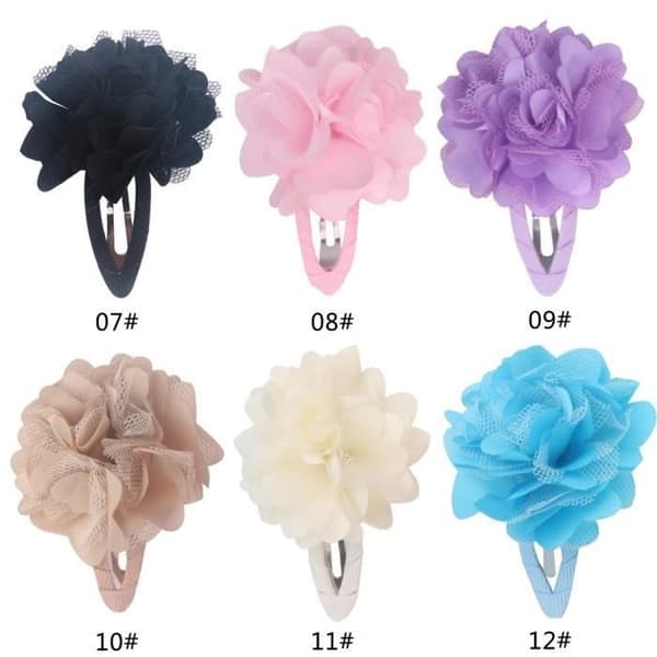 Hårspännen - Ej specificerat - 12 st - Chiffong - Blommor - Accessoarer för flickor