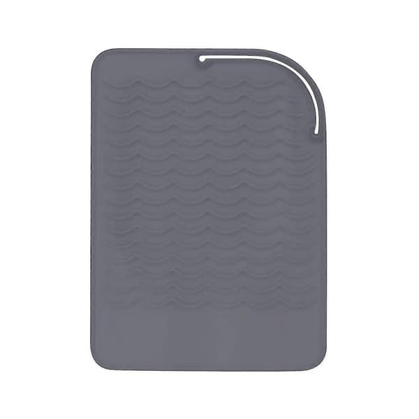 Värmetålig matta för locktång, halkfri silikon rektangulär bärbar plattång Grey