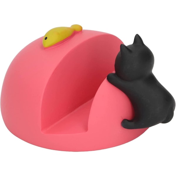 Sl telefonholderstativ, telefonholder med høy stabilitet Søt svart katt til hjemmet (1 stk, farge)
