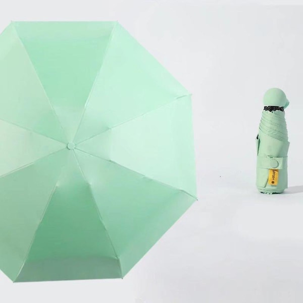 8 knogler, lille og let parasol, paraply, uv-beskyttelse, grøn 96 cm i diameter