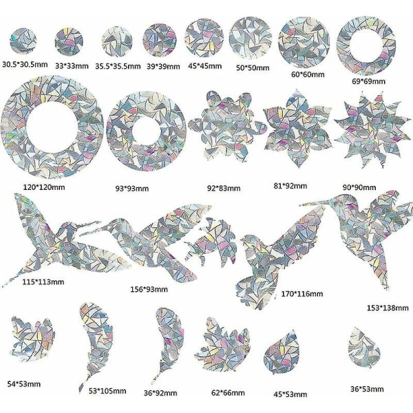 Fugle klistremerker Fugler kollisjonssikre vindus klistremerker Glassdørbeskyttelse Silhuett Anti-kollisjons vindusklistremerker For å unngå mennesker og fugler 24
