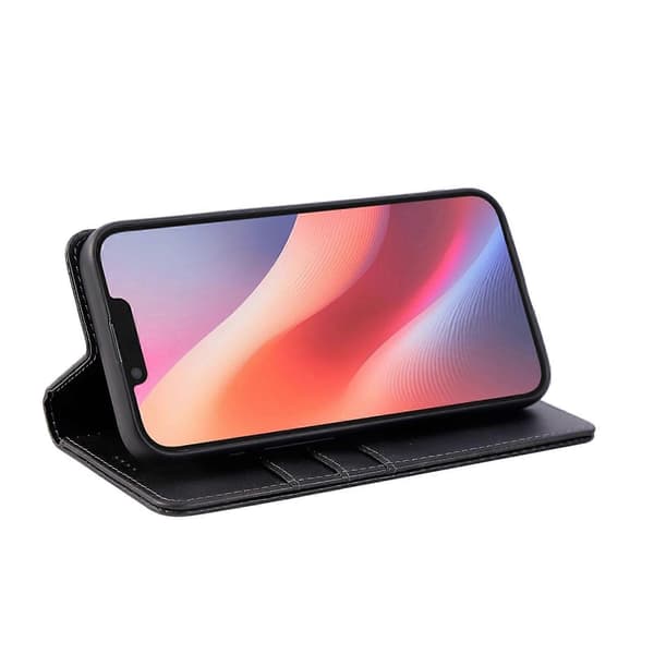 PU læder telefonpung cover til iPhone 16e Black
