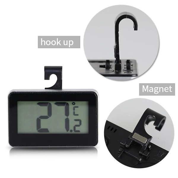 Digital termometer för kylskåp, Mini digital LCD-termometer, Temperatur -20 till 60c, Lättläst LCD-display, Max Min-registreringsfunktion, Idealisk för hemmet