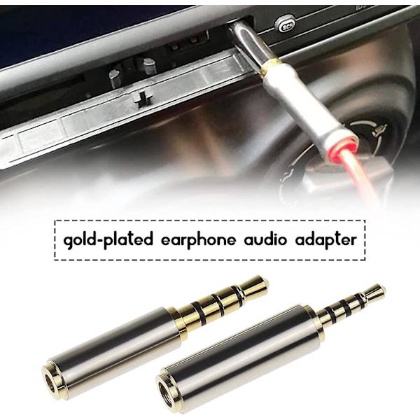 Audio Hovedtelefon Headset Adapter Konverter Stik Guldbelagt Til Stereo Headset Audio Øretelefon Smartphones Mikrofon Mic Tablets(4stk, Sort Grå)