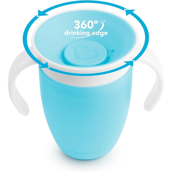 360 Sippy Cup, Harjoittelukuppi Taaperolle, BPA-Vapaa Vauva- ja Taaperokuppi Kahvoilla, Vuotamaton Kuppi, Astianpesukoneenkestävä Vauvakuppi, Vuotamaton Lapsille