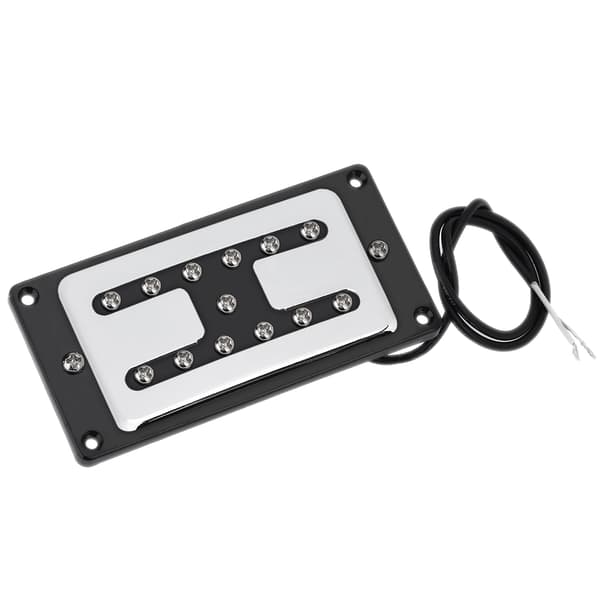 H-formad metallgitarrpickupfodral mässing Humbucker-skydd för elgitarrer silver