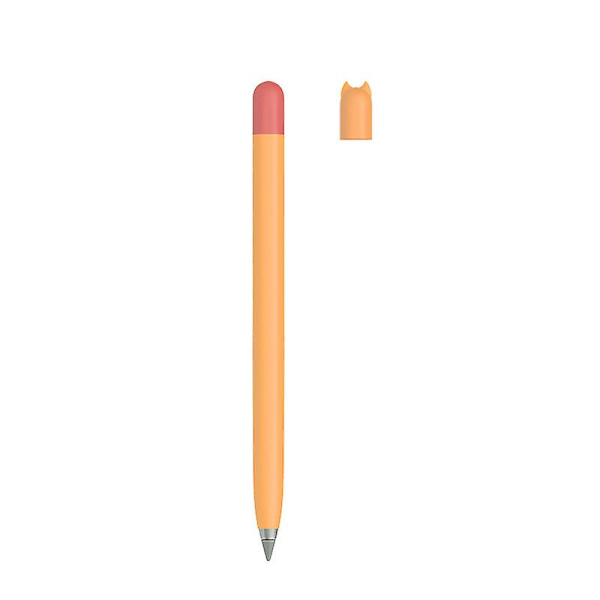 Apple Pencil 1. generasjons to-fargets etui, Apple Pencil 1. generasjons sklisikker silikonbeskyttelse (oransje + rød)