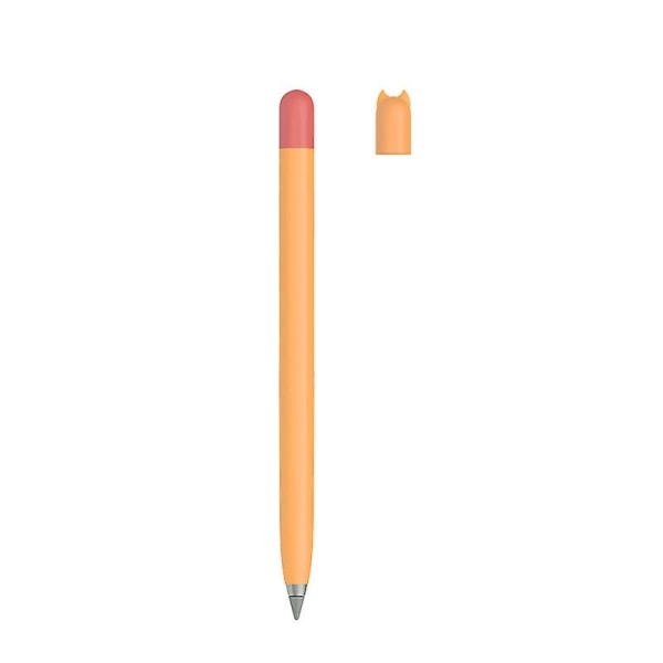 Apple Pencil 1st Generation To-farget etui, Apple Pencil 1st Generation Anti-skli silikon beskyttelsesdeksel (oransje + rød)