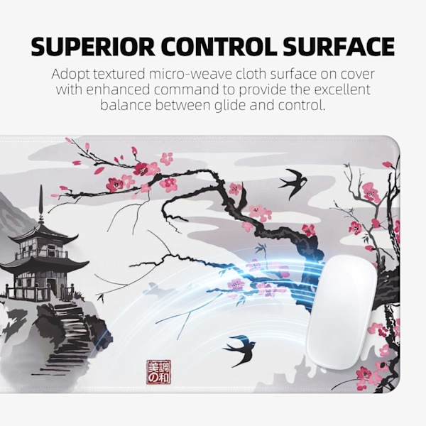 Ancient Architecture Sakura Musematte (80 x 30 x 0,3 cm) Ekstra Stor Musematte Skrivebordsmatte style 1