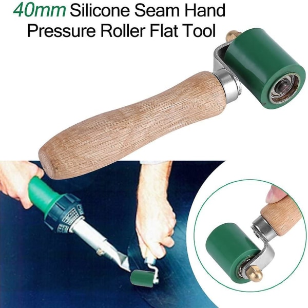 Silikonsøm håndtrykkrulle, profesjonell høyvarme silikonrulle (1 stk, grønn)