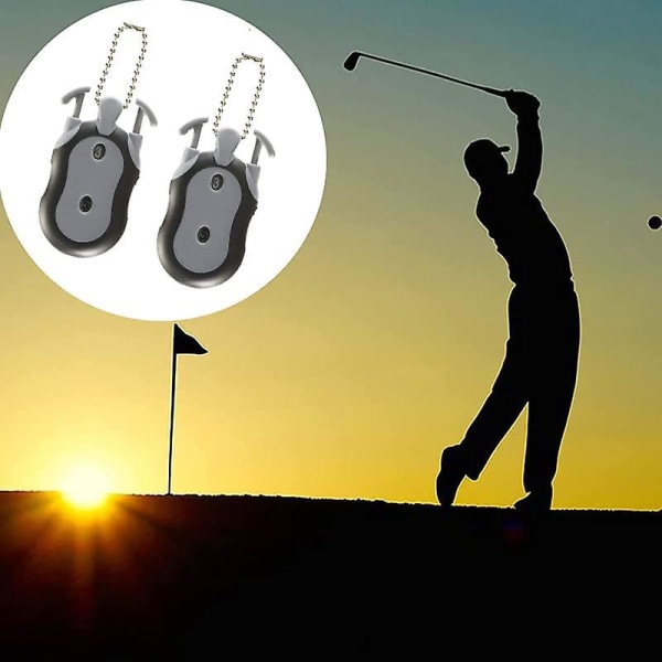 Golf Score Counter Golf Stroke Counter 2-i-1 Dual Dial Handhållen klickerräknare för räkning och golfpoäng (grå 2st)