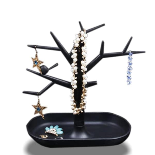 1 stk sort elegant smykketræ smykkeholder black