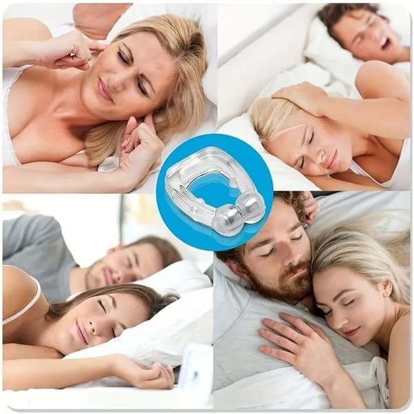 Set med 4 magnetiska anti-snarknings-näsclips