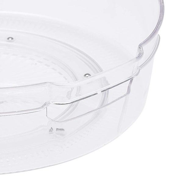 1 Pack Turntable Organizer, Non-slip Rotating Storage Container With Handle, Plastic Spice Rack Organizer For Kitchen Cabinet Refrigerator (11.54 Inch