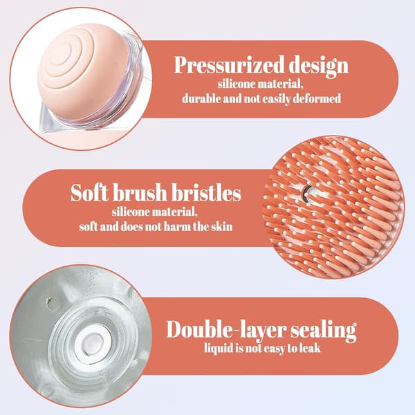 Hårbottenmassager Hårväxt Rosa Silikon Hårmassager Hårbottenborste med Schampodispenser för Avkoppling och Rengöring