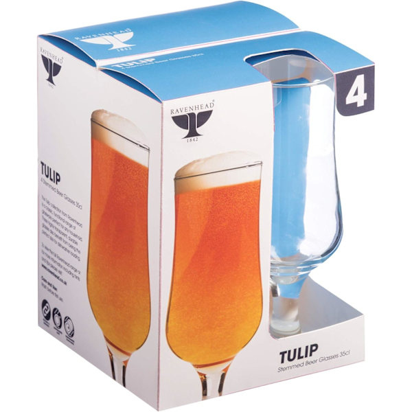 Tulip-olutlasi, 4 kpl, 35 cl Transparent