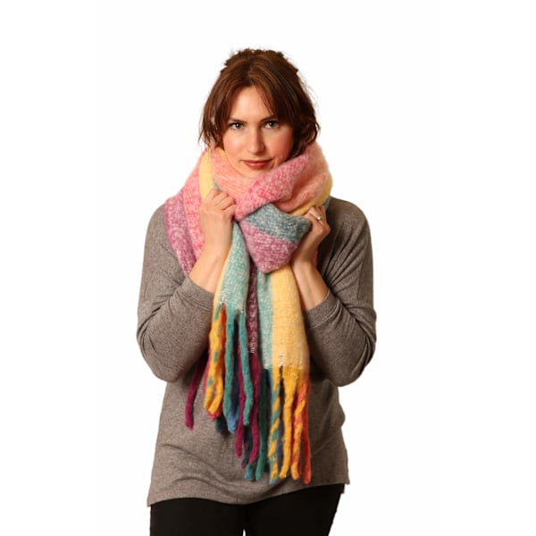 Damtäcke Scarves Vinter Varm Tartan Rutig Regnbåge