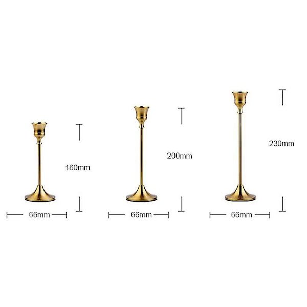 Ljusstake Dekoration Ljusstakar Vardagsrum - Set Om 3 Guld Kon Ljusstake Metall Ljusstake Dekoration Bord Bröllop Heminredning Fest o