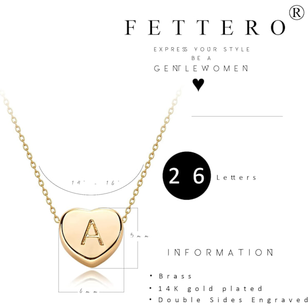 Liten gull initial hjerte halskjede - 14K gullbelagt håndlaget delikat bokstav hjerte halskjede gave til kvinner halskjede smykker Heart A K