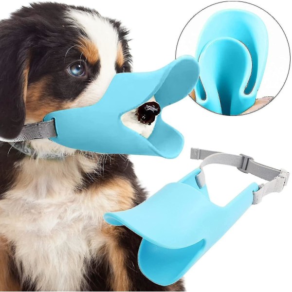 Puremista estävä koiran kuono-osa, söpö silikoninen ankansuun muotoinen koiran cover säädettävillä hihnoilla
