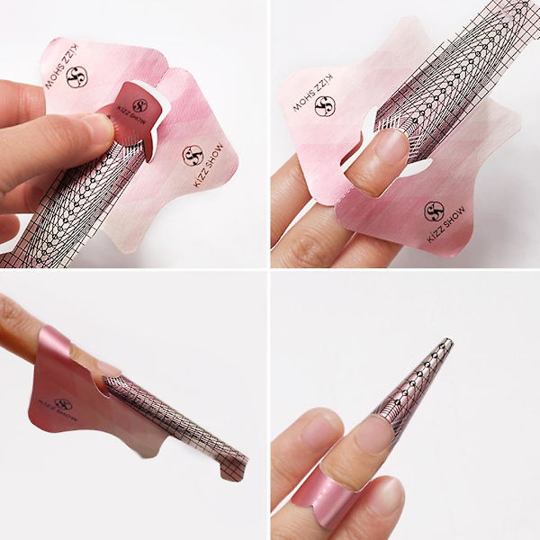 Nagelförlängning UV-gel Polish French Builder Stencils Guide Paper för manikyr 100 st
