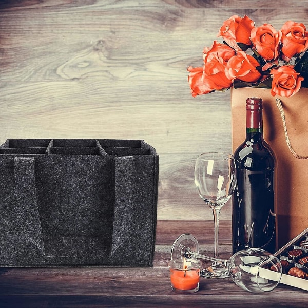 Bärbara flaskor Vinfilt handväska för picknick middagsfest Reseförvaring