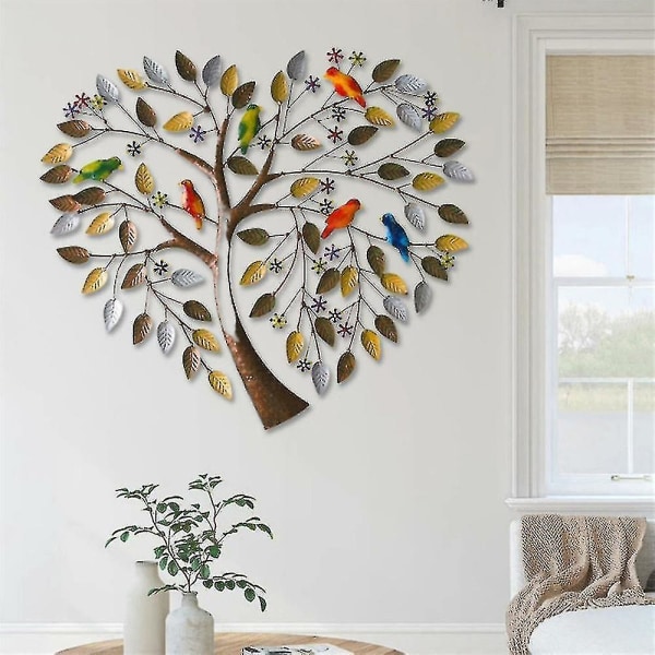Family Tree Of Life Hjärtaform Väggdekoration Hemkonst Dekor