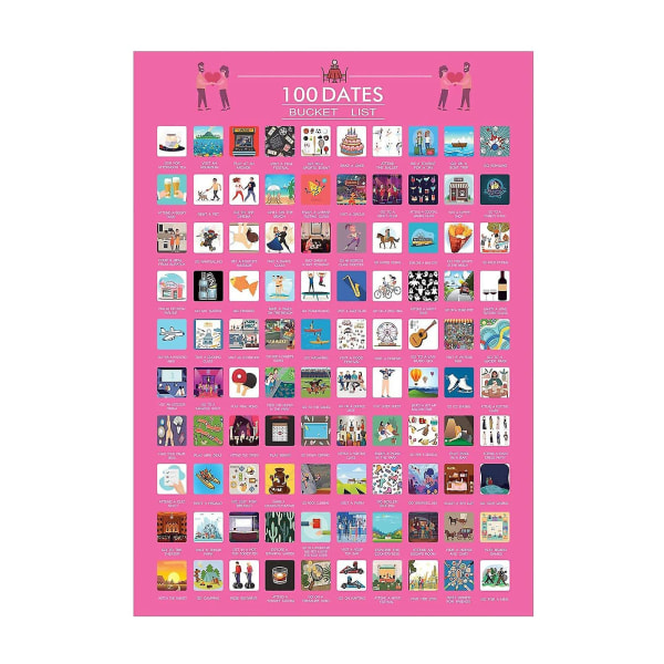Scratch Off Plakat Boligindretning 100 Date For Veninde Kæreste Eventyr
