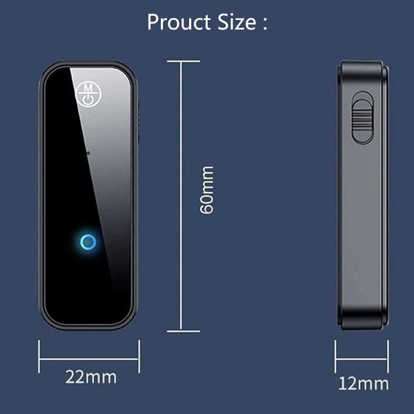 Bluetooth 5.0 Sender Modtager 2-i-1 Bluetooth Bil Aux Adapter Bærbar Mini Trådløs Bluetooth 3.5mm Lyd Adapter Bluetooth Musik Modtager til